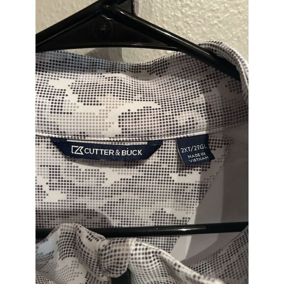 SMU Mustangs Cutter & Buck Mens 2XT Tall Camo 1/4 Zip Pullover Stretch Golf - Picture 3 of 8